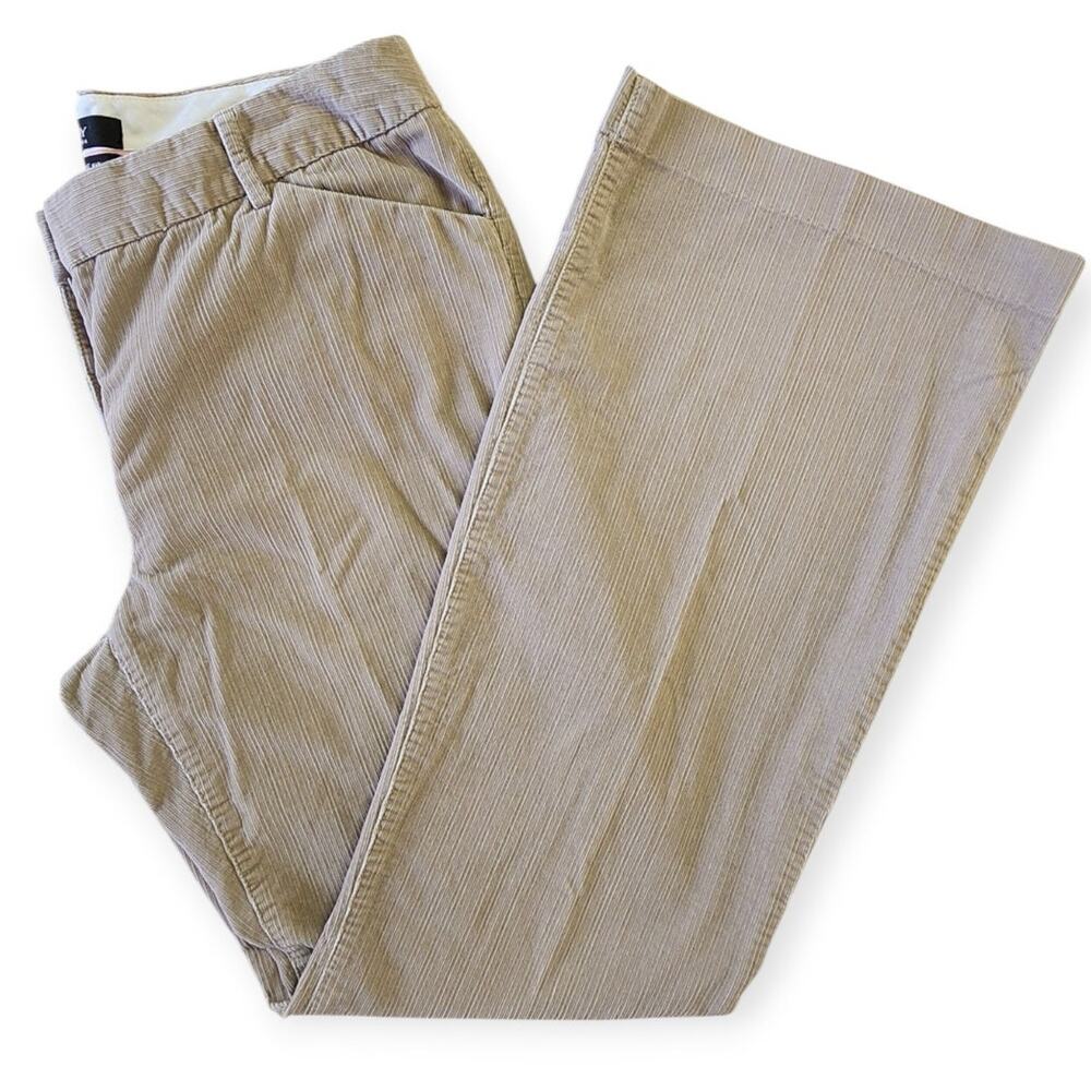 Vntg 90s Body By Victoria Christie Fit Stretch Flare Tan Corduroy Pant 12 Long
